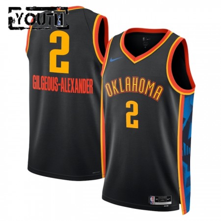 NBA Børn Trøje Oklahoma City Thunder Shai Gilgeous-Alexander 2024-25 Nike City Edition Sort Swingman